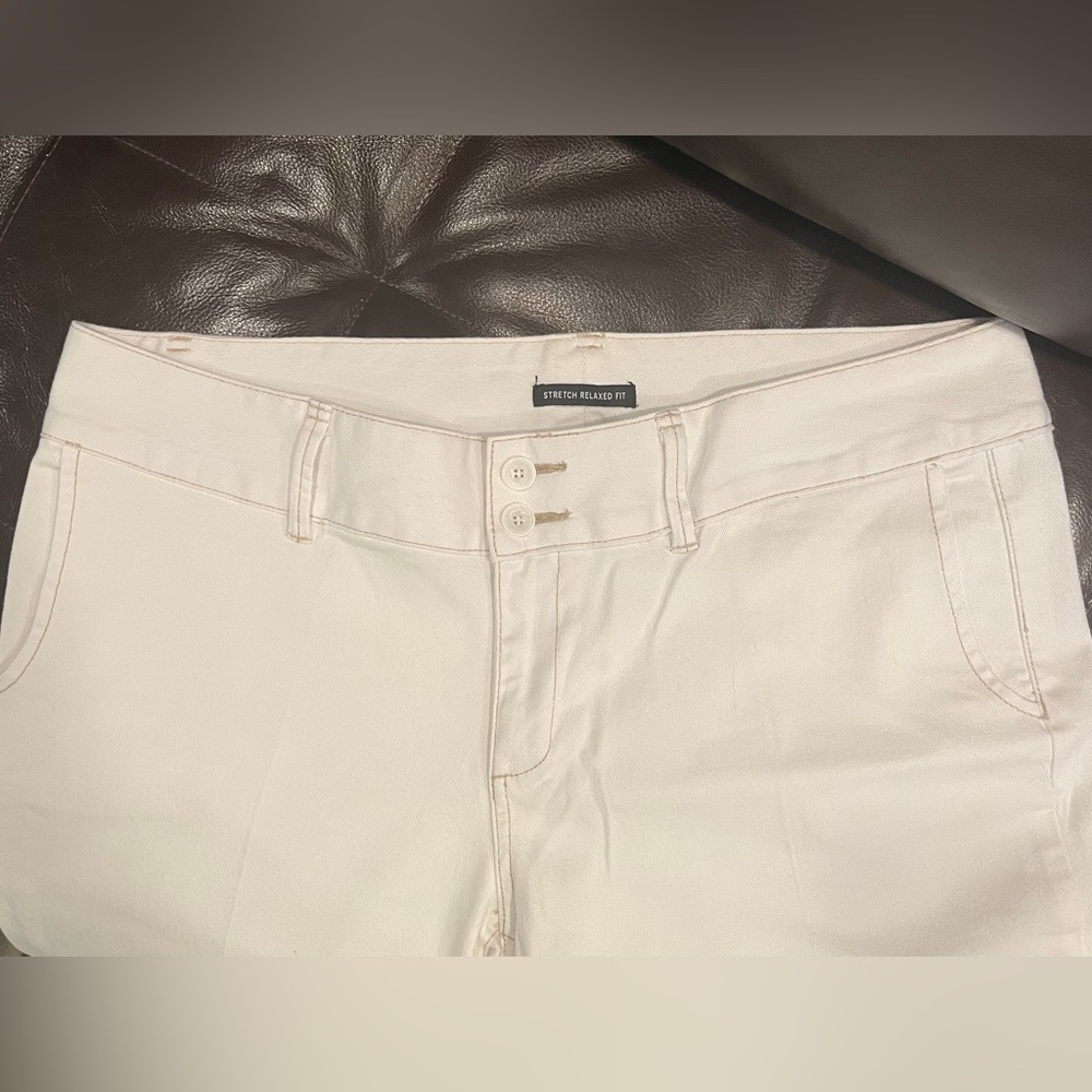 Axcess Stretch Relaxed Fit Cropped Denim Jeans Cotton White Size 16 - Picture 3 of 11